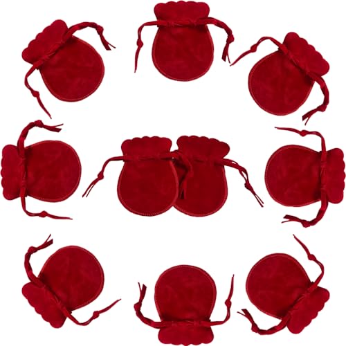 wanerxin 10pcs Mini Small Velvet Drawstring Pouches Gift Bags for Jewelry,Ring,Earrings,Earphone,Wedding Favors, Party Fav...