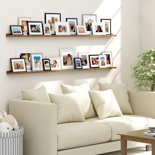 Vittanly 8x10 Picture Frame Set of 4, Display Pictures 5x7 with Mat or 8x10 without Mat, Engineered Wood with Shatter Resi...