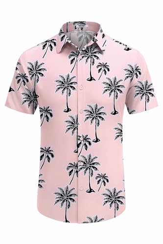 COOFANDY Mens Hawaiian Shirt Short Sleeve Button Down Shirts Tropical Floral Summer Beach Shirts