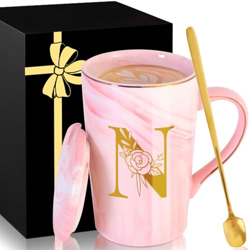 Personalized Ceramic Coffee Mug with Lid Tea Cup Women Wife Anniversary Her 1 2 3 5 6 7 8 10 14 20 25 40 50 Year Cotton Co...