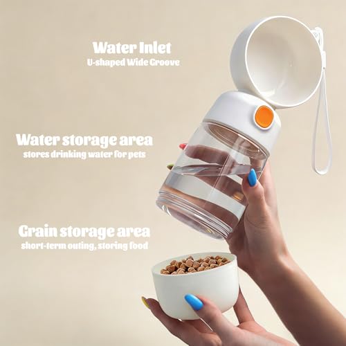 Dog Water Bottle with Food Storage Container & Water Dispenser Leak-Proof Portable Pet Puppy Essentials for Walking, Hikin...
