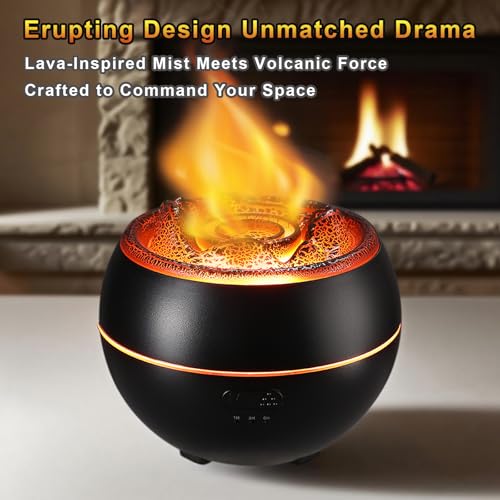 2 Pack Essential Oil Diffuser,Colorful Flame Air Aroma Diffuser Humidifier,Upgraded 7 Flame Colors Noiseless Essential Oil...