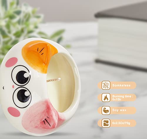 Kinforse Scented Candles - 6 Pack Novelty Gifts for Women's Birthday, Unique Cat-Themed Presents