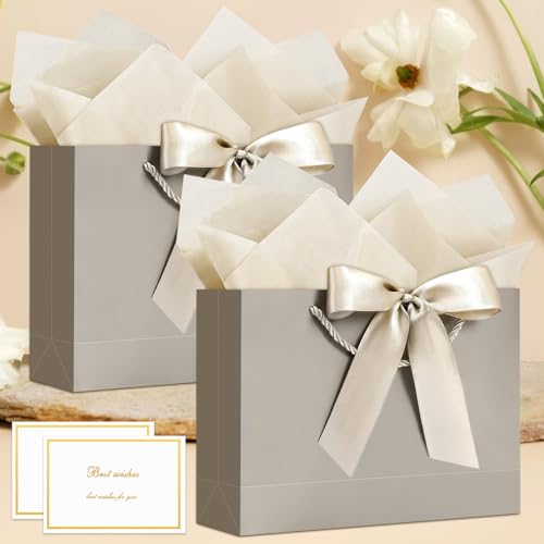 YoungTree Medium Mothers Day Gift Bag with Ribbon and Greeting Card 2 Tissue Papers, Mothers Day Bag, Birthday Gift Bag wi...