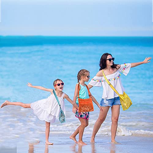 MUYIZI Mesh Beach Bag for Shells Collecting 3 Pack,Shell Bags for Beach, Beach Shell Bag for Kids, Sea Shell Bags for Pick...