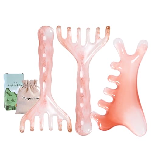 Papipapiqiao Scalp Massager Handheld Comb Resin Relax Massage Tool - Manual Relaxation Tool for Soothing Head Massage, Nos...