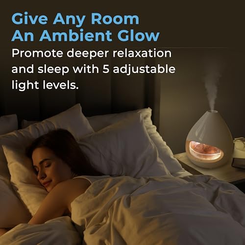 Pure Enrichment PureGlow Crystal - 2-in-1 Himalayan Salt Lamp & Ultrasonic Essential Oil Diffuser, Original Salt Therapy L...