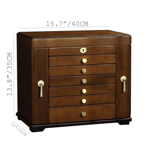 Xloverise Wooden Jewelry Box,jewelry boxes for women large,jewlrey box&organizers with necklace hanger,jewerly organizer,...