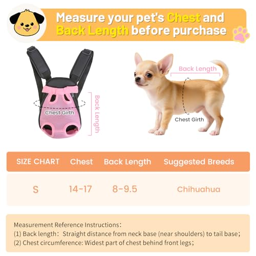 Inspack Dog Backpack Carrier/Cat Carrier, Adjustable Pet Front Carriers Travel Bag for Puppy Medium Dogs, Legs Out, Soft V...