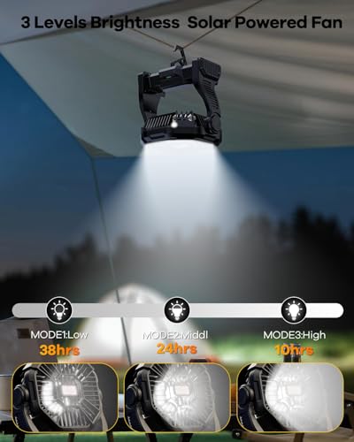 30000mAh Rechargeable Camping Fan with LED Lantern,Portable Battery Powered Outdoor Fan for Bedroom,Camping,Travel,Hiking,...