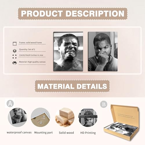 Framed Funny Bathroom Canvas Wall Art Set of 2 - Black and White Vintage Comedy Movies Posters, Funny Toilet Humour Smell ...