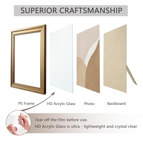 Aruifinw 8x10 Picture Frame - Vintage Gold Picture Frame for Tabletop & Wall Mount, 8 x 10 Photo Frame for Living Room, Be...