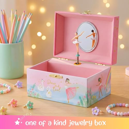 Giggle & Honey® Musical Ballerina Jewelry Box for Girls - Kids Music Box with Spinning Ballerina, Ballet Birthday Gifts fo...