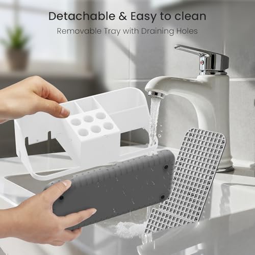 Boperzi Electric Toothbrush Holders with Cord Slots: Detachable Toothbrush and Toothpaste Holders, Large Tooth Brush Stora...