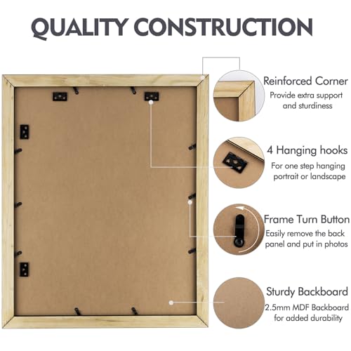Golden State Art 16x20 Wood Picture Frame with Real Glass and 1.25'' Wide (Black)
