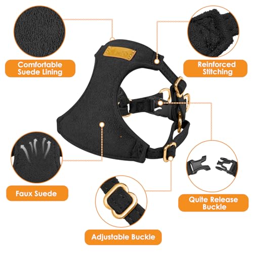 SlowTon Dog Harness Small Sized Dog - Soft XXS Dog Harness and Leash Set No Pull No Chock, Adjustable Lightweight Puppy Ha...