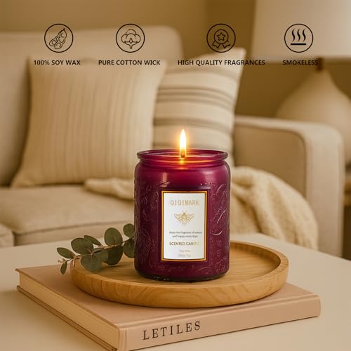 6 Pack Candles for Home Scented, Christmas Gifts Candle Set for Women, 42 oz 300 Soy Wax Long Lasting Candles Gift for Bir...