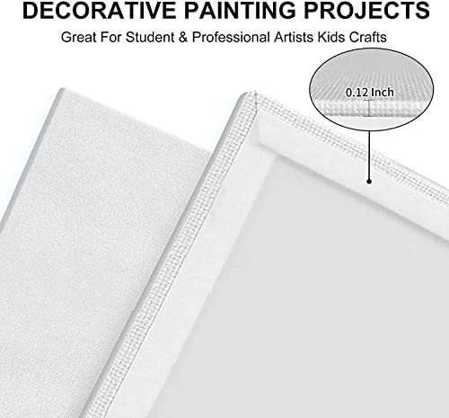 Artkey Canvas Boards for Painting 8x10 Inch 12 Pack, 10 oz Primed 100% Cotton White Blank Canvases for Painting, Art Suppl...