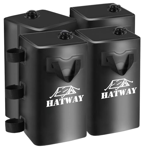 Hatway Canopy Weights,176 LBS Water Bag Set of 4 Leg Weights for Pop Up Canopy,Gazebo,Canopies,Tent-4 * 20L-Black