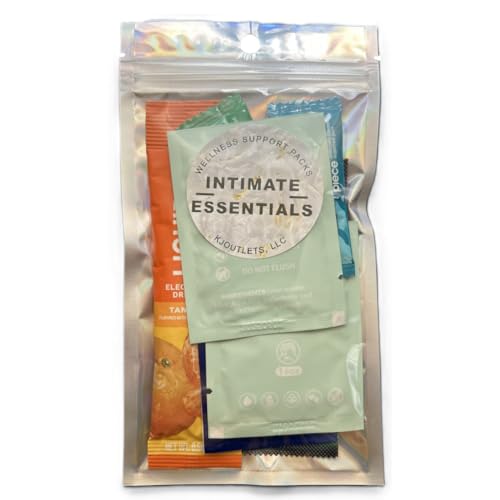 Intimate Essentials Travel Kit, Wellness Support Pack with Personal Care Items, 8 Pieces