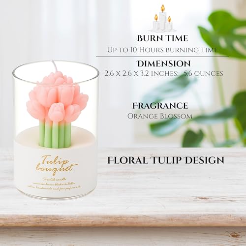 Verdyn Orange Flower Shape Soy Wax Scented Candles 100% Natural Soy Wax | Relaxing Aromatherapy Candle | Housewarming Gift...