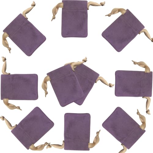 wanerxin 10pcs Mini Tiny Small Velvet Drawstring Pouches Gift Bags for Little Jewelry,Ring,Earrings,Earphone,Gem,Diamonds....