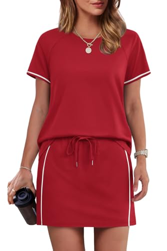 Sampeel 2 Piece Sets for Women Skirt Sets Summer Outfits Womens Clothing Set Travel Workout Skort Sets