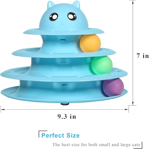 UPSKY Cat Toy Roller 3-Level Turntable Cat Toys Balls with Six Colorful Balls Interactive Kitten Fun Mental Physical Exerc...