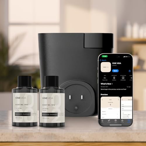 VINEVIDA Plug-in Black Aroma Diffuser for Home & Office | Fragrance Oil Diffuser - Cold Air Diffuser for Essential Oils (2...