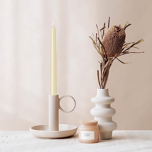 4 Pack Ivory Taper Candles - Taper Candles 10 Inch Dripless, Smokeless & Unscented - 8 Hours Long Burning - Hand Poured Ta...
