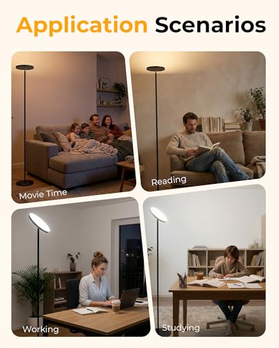 Natapai Floor Lamps for Living Room, 69" Tall LED Lamp, 2800LM Standing Lamp Remote & Foot Switch with 1H Timer, 2700-6500...