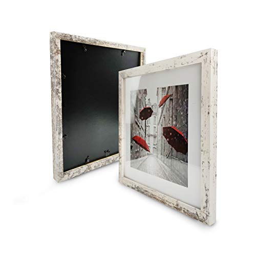 Finefrarm 12x12 Frame Matted to Display 8x8 Photos with Mat or 12 x 12 Pictures Without Mat Rustic Photo Frames Wall Art f...