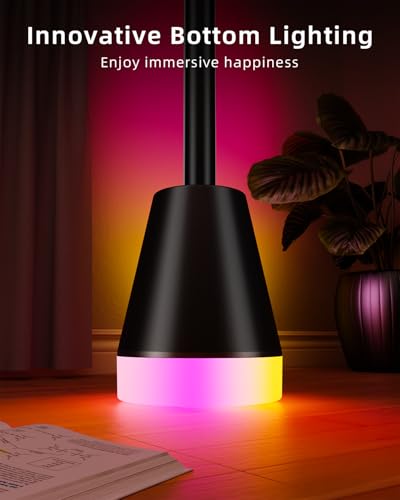 Keepsmile Smart RGB LED Corner Floor Lamp,172 LEDs Bright Standing Lamps for Living Room with APP and Remote,Modern Floor ...