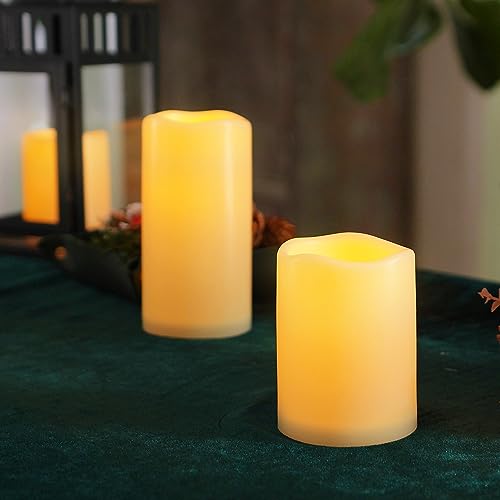 Homemory 9 Pack Flameless Candles, Outdoor Waterproof, Battery Operated LED Pillar Candles with Remote Control and Timer, ...
