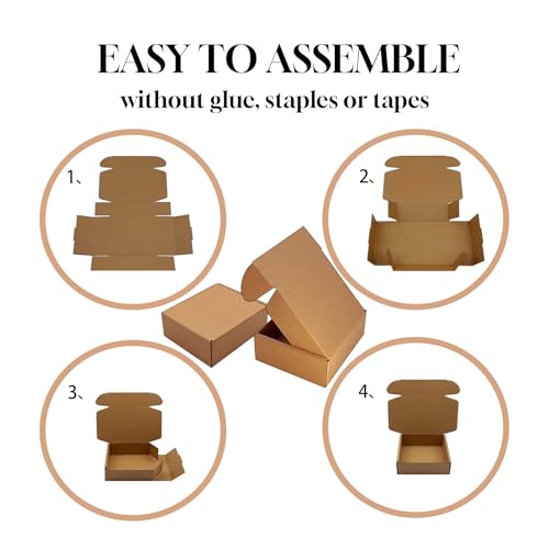 Shipping Boxes 9x7x2 inch 25 Pack,Brown Corrugated Boxes Mailer Packaging for Mailing Small Business，E-Commerce Gift Boxes...