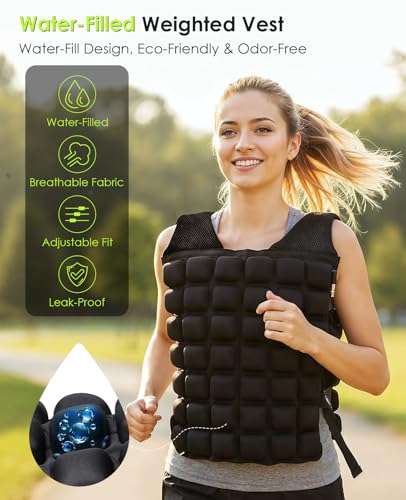 Water-Filled Weighted Vest for Women & Men, 0-23lb Adjustable Weight Vest for Walking, Running, Fitness & Strength Trainin...