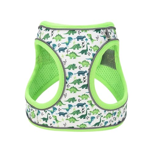KocaPlye Step in Dog Harness No Pull Dinosaur Adjustable Soft Mesh Padded Reflective Pet Vest Harness and Leash Set for Sm...