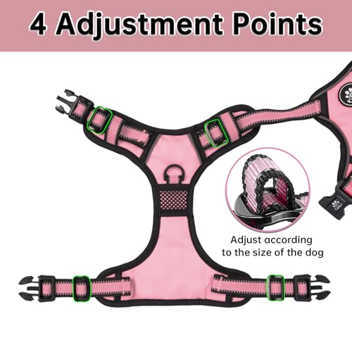 NESTROAD No Pull Dog Harness,Adjustable Oxford Medium Dog Harness with Leash,Reflective No-Choke Pet Vest Harness with Eas...