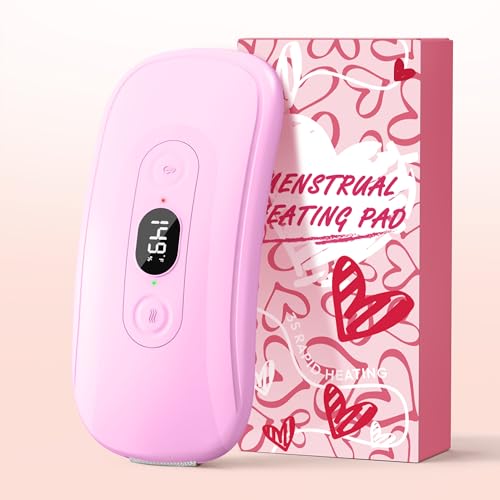 Portable Heating Pad Period Cramps: 2 Timer 6 Heat Levels 6 Vibration Modes Cordless Electric Heating Pad 3s Fast Heating ...