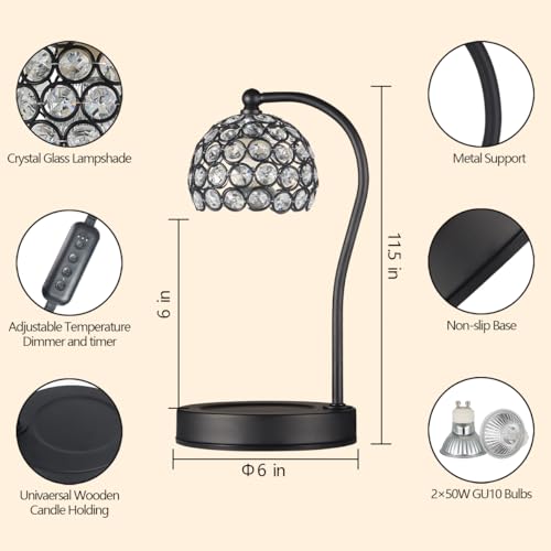 Dimmable Electric Candle Warmer Lamp with Timer Home Decor Wax Melts Warmer for Jar Scented Candles Mother's Day Thanksgiv...