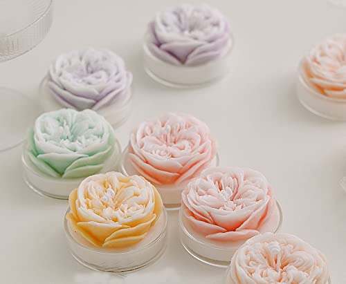 Rose Flower Shaped Scented Candle,Handmade Aroma Soy Wax Decorative Candle for Table Photo Prop Birthday Gift,Prefect for ...
