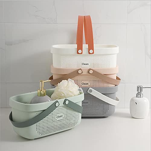 JiatuA Plastic Storage Basket with Handle Portable Shower Caddy Tote Organizer Basket Bin for Bathroom Kitchen Dorm Room B...