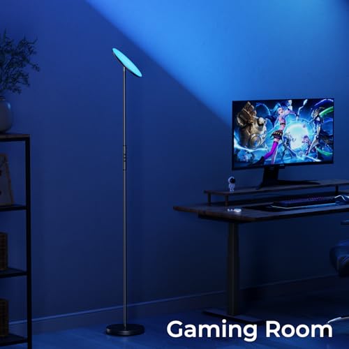 Floor Lamp, 2800LM RGBWW Smart Standing Lamps for Living Room with Smart App & Voice Control, 69.3in Torchiere Floor Lamps...