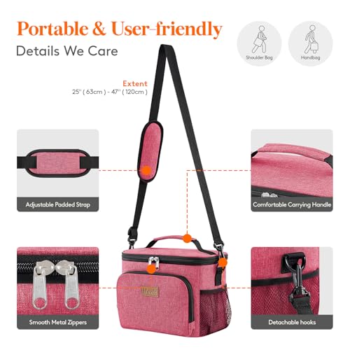 Lifewit Reusable Insulated Lunch Bag, Portable Cooler Freezable Soft Lunchbox Leakproof with Adjustable Shoulder Strap for...