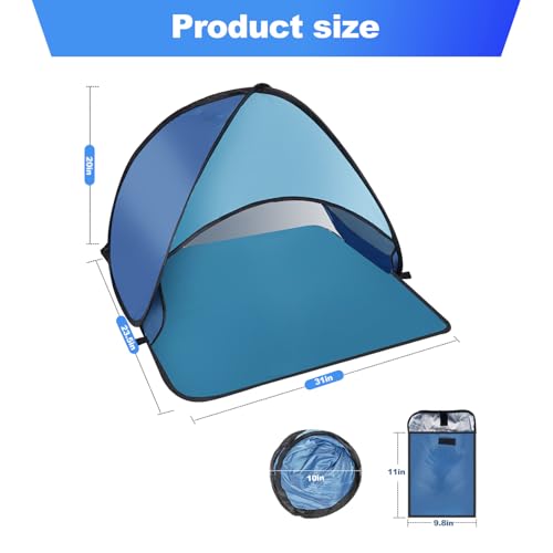 Dog Beach Tent for Pet Shade Pop Up Portable Mini Head Sun Shelters Canopy for Camping Outdoor Hiking Picnic Windproof Wat...