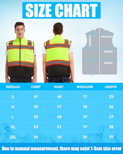 Lvkakmox Safety Cooling Vest Jacket with 2 Fans - Men and Women 21V Air Conditioner Lightweight Vests, With 20000mAh Battery