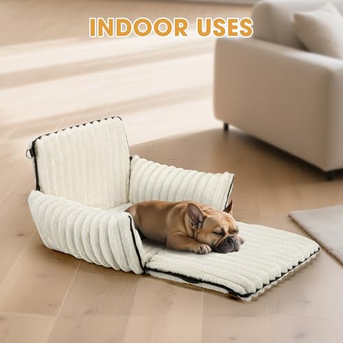 MIXJOY 6-in-1 Dog Car Seat for Small/Medium Dogs up to 25 lbs, Multi-Functional Dog Carrier for Car with Detachable Washab...