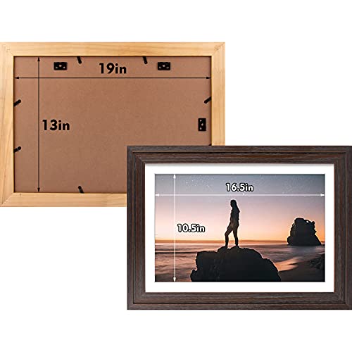 Golden State Art, 13x19 Picture Frame - Displays 11x17 Photo with Mat or 13x19 Without Mat, Wide Moulding Solid Wood Frame...