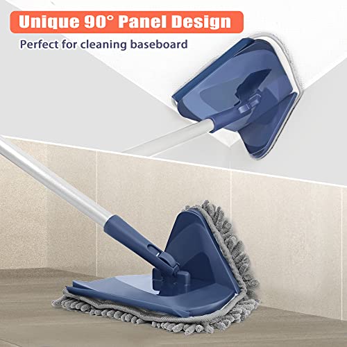 JEHONN Wall Cleaner Mop with Long Handle 82 Inches, 3-in-1 Ceiling Cleaning Tool Duster with 6 Replacement Microfiber Chen...