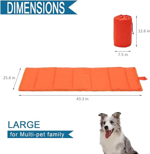 BDEUS Travel Dog Bed, Outdooor Camping Pet Mat, Portable Place Mat with Handle, Easy to Clean, Waterproof & Portable and O...